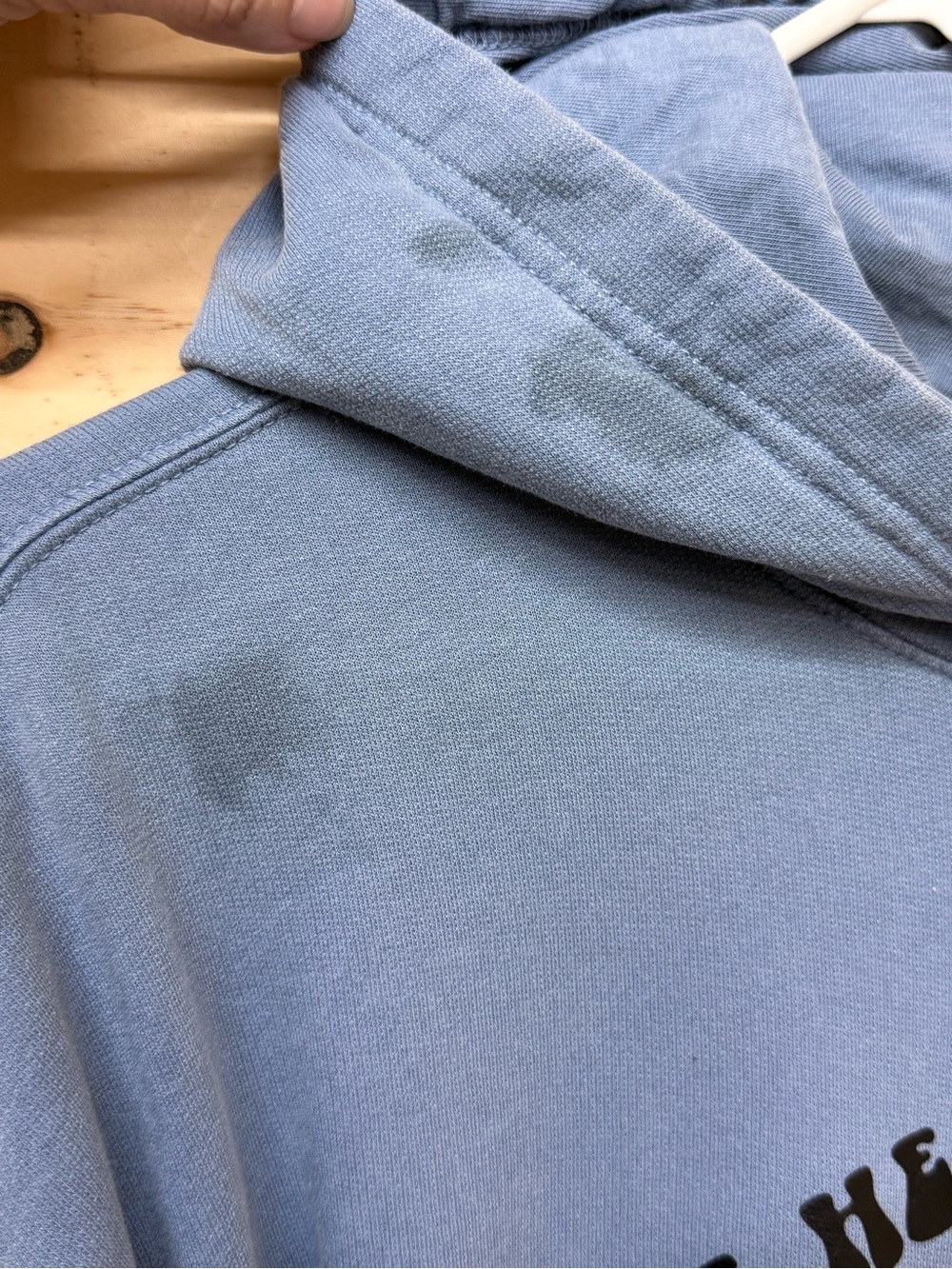 Comfort Colors Blue Floral Peace Sign Hoodie Pullover - Picture 3 of 3